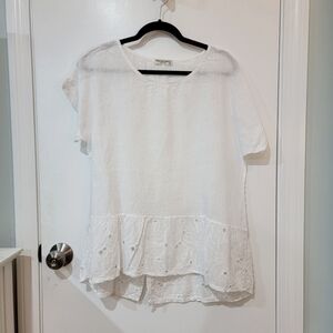 Terzo Millennio Genuine Italian Linen White Blouse Size M